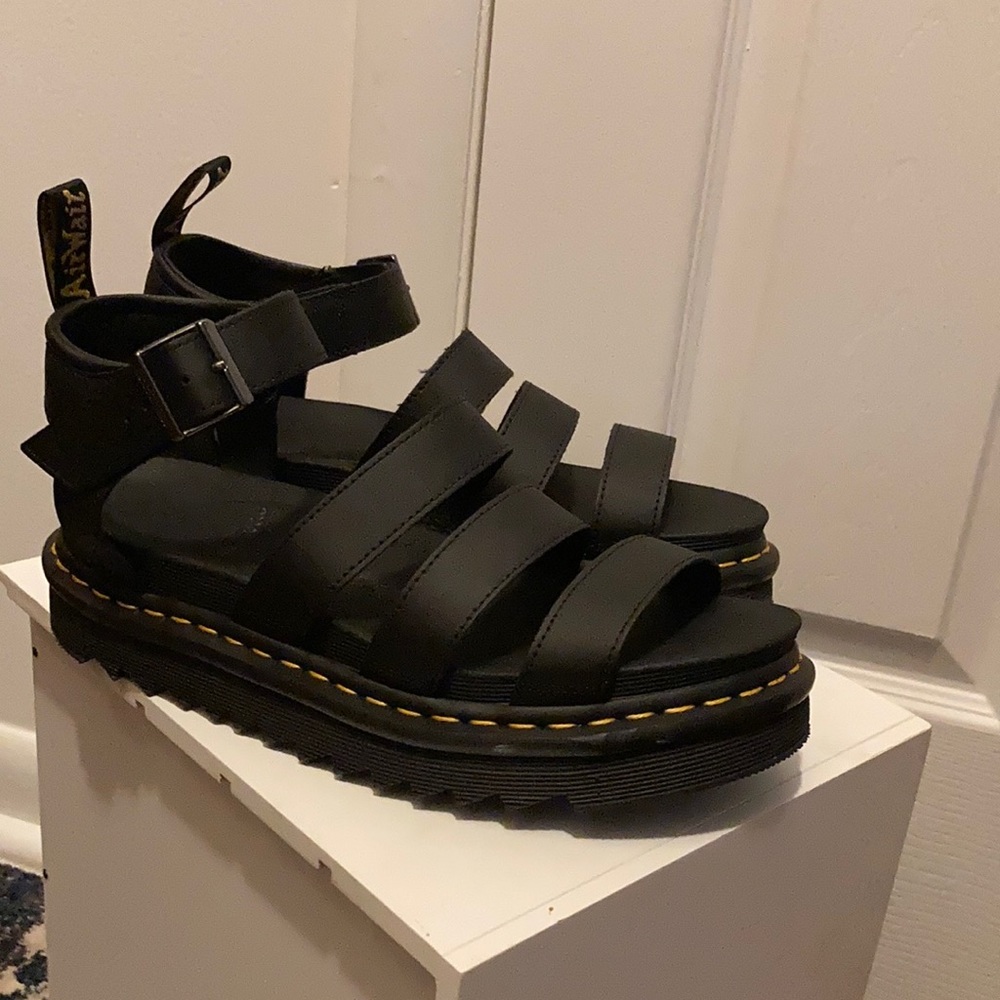Dr. Martens Black Sandals, Festival shoes, Docs, size 9, like new